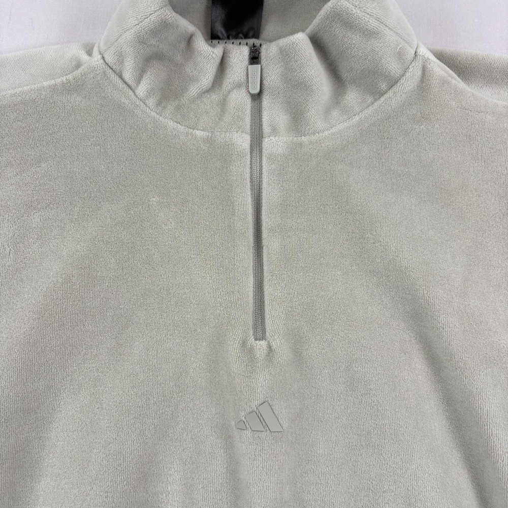 Adidas Velour Tracksuit Men S/M Gray Basketball Warm Up Lounge Casual Athleisure - Picture 5 of 16